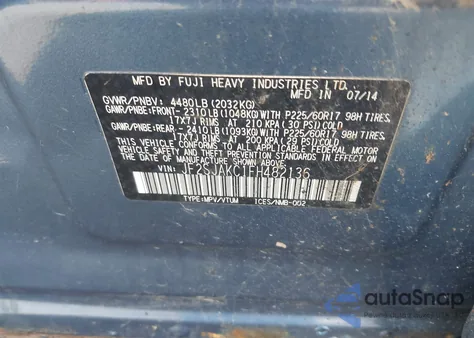 2015 Subaru Forester 2.5I Limited from USA, damaged, VIN JF2SJAKC1FH482136